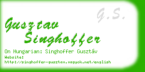 gusztav singhoffer business card